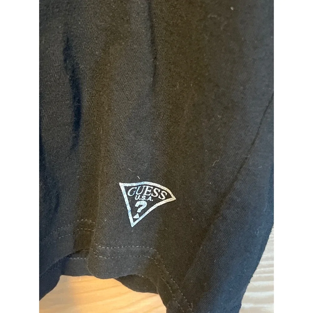 GUESS Los Angeles XL Wing Print V-Neck T-Shirt Men's Black Cotton Short Sleeve‎ - Picture 3 of 9